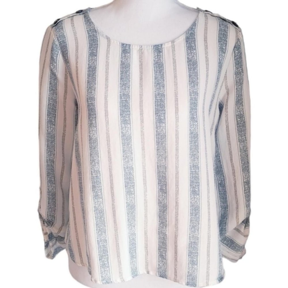 Sweet Wanderer Button Sleeve Women's Top Size Large With Button's On The Back